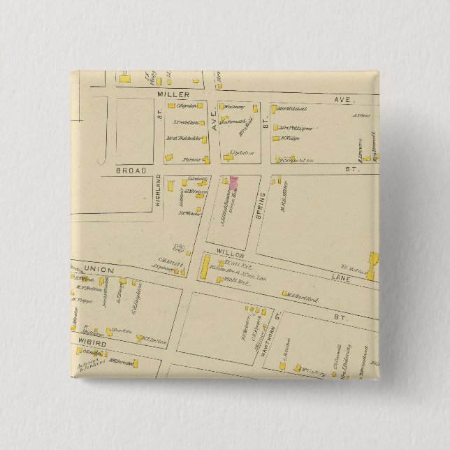 Bóton Quadrado 5.08cm Cidade de Portsmouth (Frente)