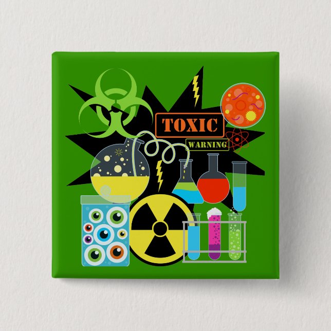 Bóton Quadrado 5.08cm Cientista louco (Frente)