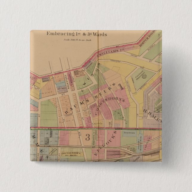 Bóton Quadrado 5.08cm Cincinnati, Ohio (Frente)