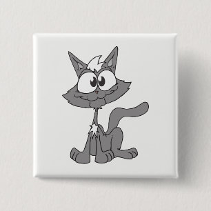 Bóton Quadrado 5.08cm Cinza Cat