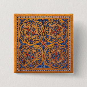 Bóton Quadrado 5.08cm Círculos medievais