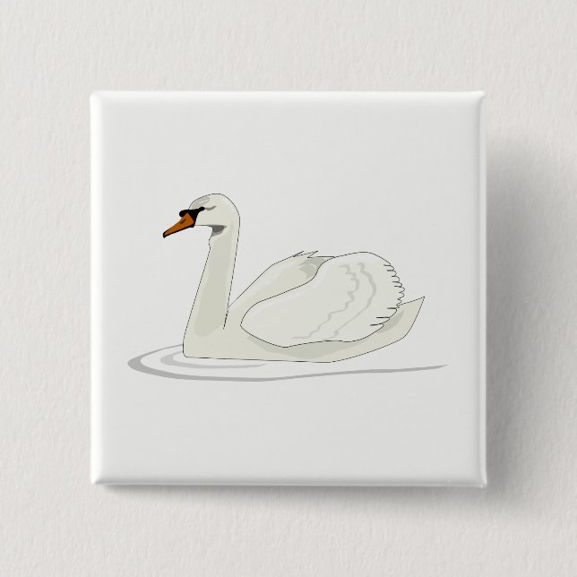 Bóton Quadrado 5.08cm Cisne (Frente)