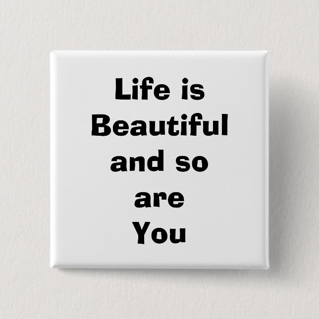 Bóton Quadrado 5.08cm citações, (Frente)