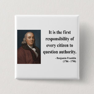 Bóton Quadrado 5.08cm Citações 3b de Ben Franklin