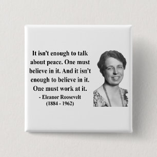 Bóton Quadrado 5.08cm Citações 4b de Eleanor Roosevelt