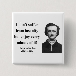 Bóton Quadrado 5.08cm Citações 6b do ponto de entrada de Edgar Allen