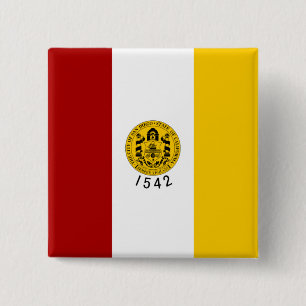 Bóton Quadrado 5.08cm City Flag of San Diego (Califórnia)