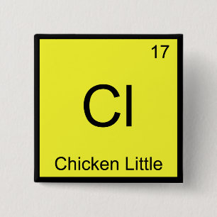 Bóton Quadrado 5.08cm Cl - Símbolo De Elemento De Química Engraçado D