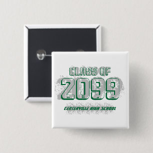 Bóton Quadrado 5.08cm Classe Moderna Verde Distante de Botão