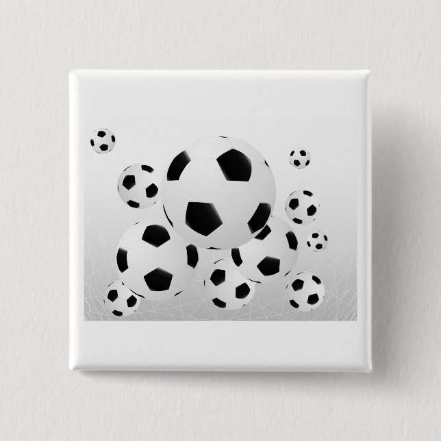 Bóton Quadrado 5.08cm Classic Soccer Football Balls Flying Sports (Frente)