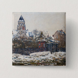 Bóton Quadrado 5.08cm Claude Monet - A Igreja de Vetheuil