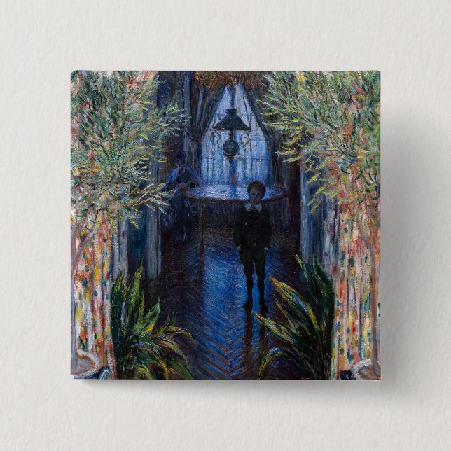 Bóton Quadrado 5.08cm Claude Monet - Canto do Apartamento (Frente)