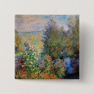 Bóton Quadrado 5.08cm Claude Monet - Canto do Jardim de Montgeron