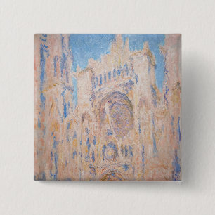 Bóton Quadrado 5.08cm Claude Monet - Catedral de Rouen ao pôr do sol