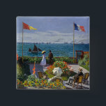 Bóton Quadrado 5.08cm Claude Monet - Jardim de Sainte-Adresse<br><div class="desc">Jardim de Sainte-Adresse/Terrace em Sainte-Adresse - Claude Monet,  Oil on Canvas,  1867</div>