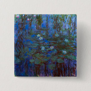 Bóton Quadrado 5.08cm Claude Monet - Lírios Azuis