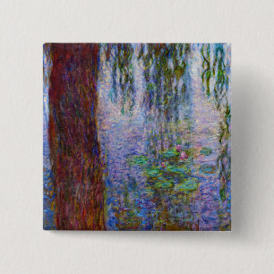 Bóton Quadrado 5.08cm Claude Monet - Lírios Hídricos