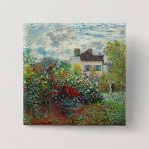 Bóton Quadrado 5.08cm Claude Monet - O Jardim do Artista na Argentina