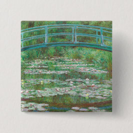 Bóton Quadrado 5.08cm Claude Monet, Ponte Japonesa. Impressionismo