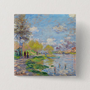 Bóton Quadrado 5.08cm Claude Monet - Primavera do Sena