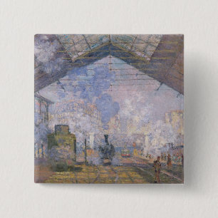 Bóton Quadrado 5.08cm Claude Monet The Gare Rua Lazare, 1877