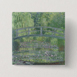 Bóton Quadrado 5.08cm Claude Monet Waterlily Pond: Harmonia Verde