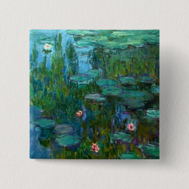 Bóton Quadrado 5.08cm Claude Monet's Ninfhéas (Frente)