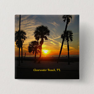 Bóton Quadrado 5.08cm Clearwater Beach Sunset