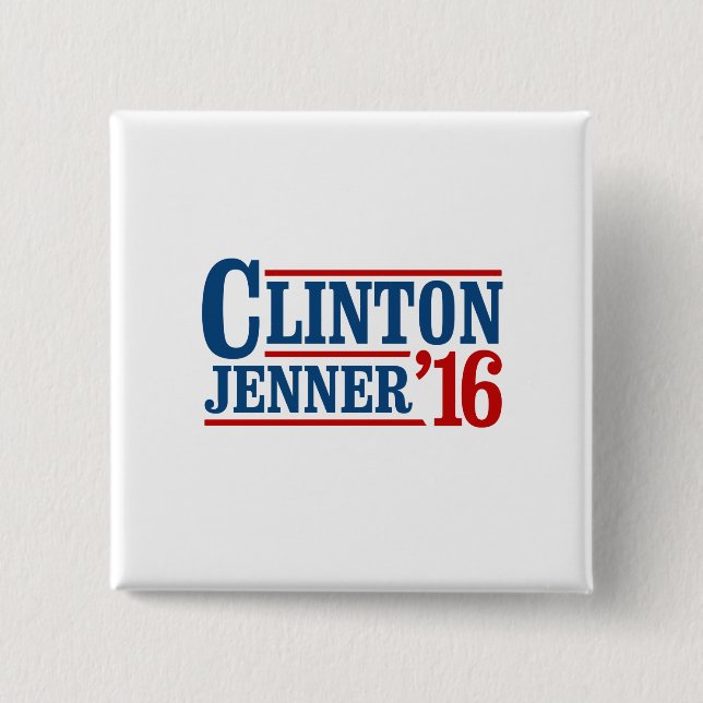 Bóton Quadrado 5.08cm Clinton Jenner 2016 (Frente)