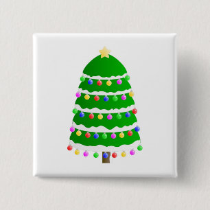 Bóton Quadrado 5.08cm Clipart da árvore de Natal