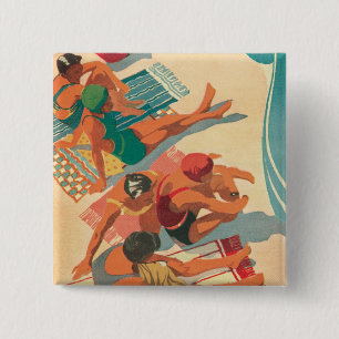 Bóton Quadrado 5.08cm Clube da praia do paraíso