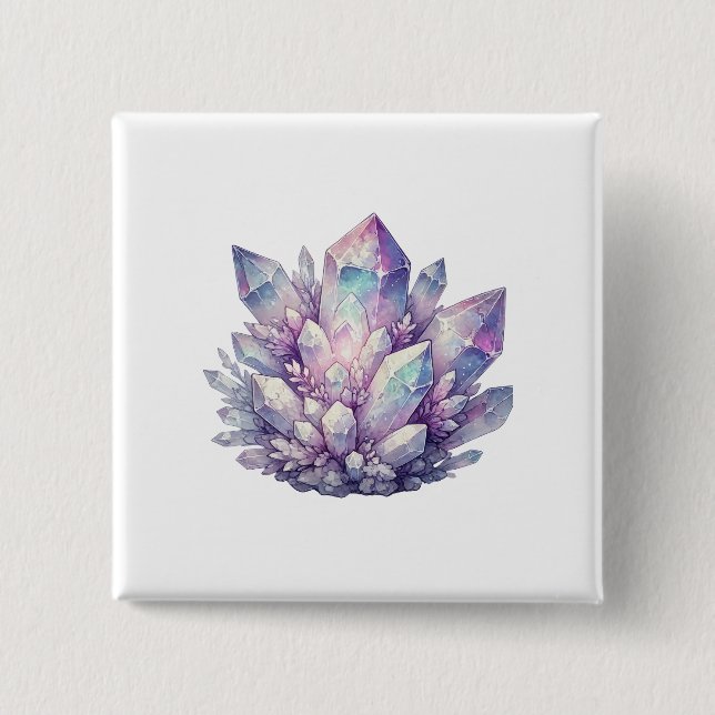 Bóton Quadrado 5.08cm Cluster Pastel Quartz (Frente)