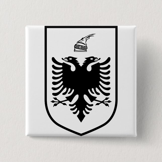 Bóton Quadrado 5.08cm Coat of arms of Albania  (Frente)