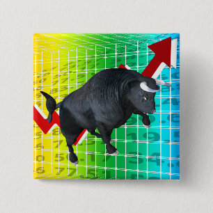 Bóton Quadrado 5.08cm Cobrança do mercado da Bull