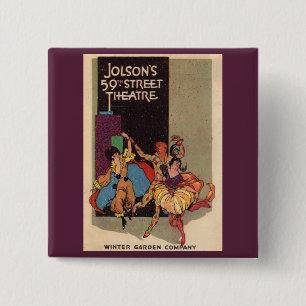 Bóton Quadrado 5.08cm cobrir do playbill do Al Jolson de 1923