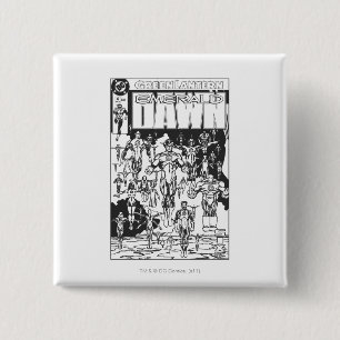 Bóton Quadrado 5.08cm Cobrir esmeralda do alvorecer, preto e branco