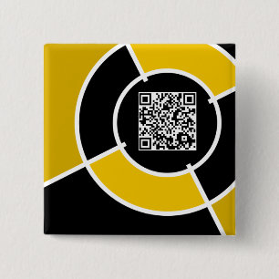 Bóton Quadrado 5.08cm código alaranjado do bullseye QR