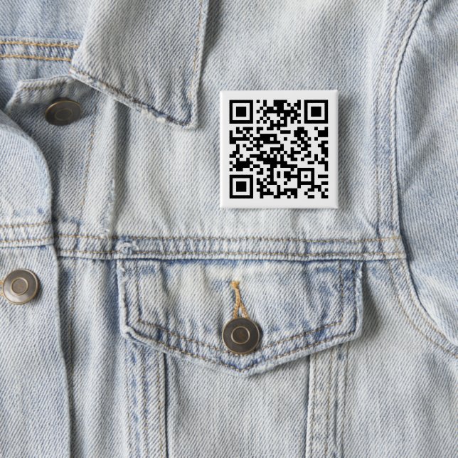 Bóton Quadrado 5.08cm Código QR Criado instantaneamente (digitando seu U (In Situ)