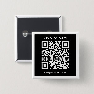 Bóton Quadrado 5.08cm Código QR editável (gerado instantaneamente)   Pre