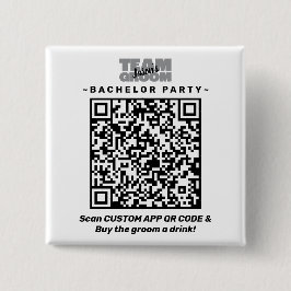 Bóton Quadrado 5.08cm Código QR Festa de Despedida de Solteiro Comprar B