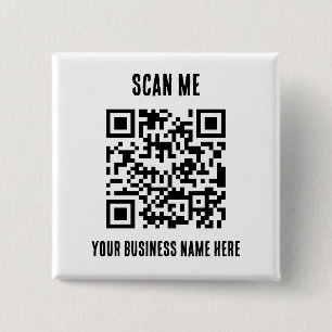 Bóton Quadrado 5.08cm Código QR Promocional Empresarial