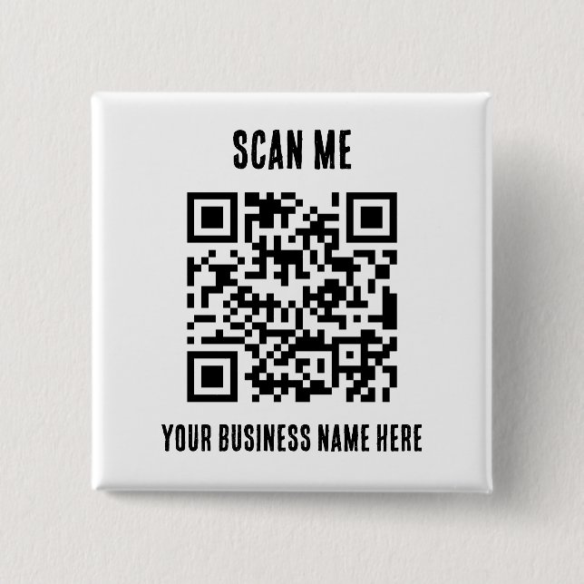 Bóton Quadrado 5.08cm Código QR Promocional Empresarial (Frente)
