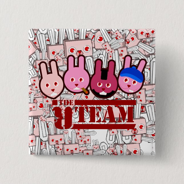 Bóton Quadrado 5.08cm coelho (Frente)