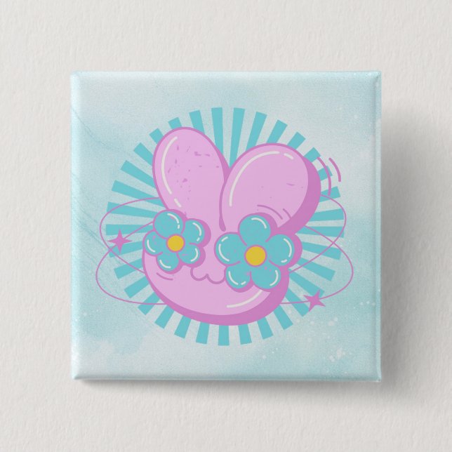 Bóton Quadrado 5.08cm Coelho (Frente)