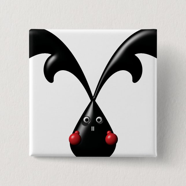 Bóton Quadrado 5.08cm Coelho Coelhinho Bastante Duro (Frente)