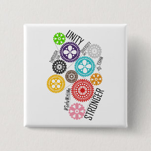 Bóton Quadrado 5.08cm Cofre forte comigo botão quadrado das rodas