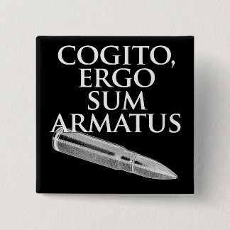 Bóton Quadrado 5.08cm Cogito, por conseguinte soma Armatus