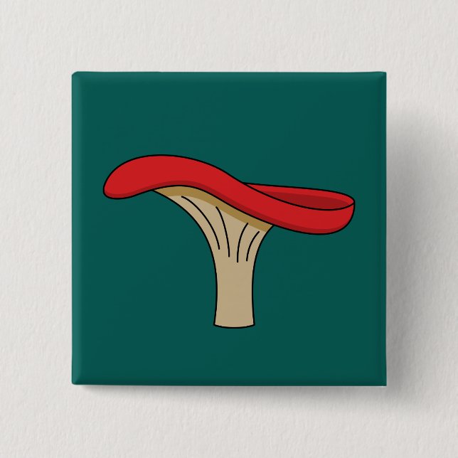 Bóton Quadrado 5.08cm Cogumelo Vermelho (Frente)