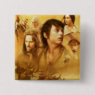 Bóton Quadrado 5.08cm Colagem de Caracteres