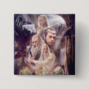 Bóton Quadrado 5.08cm Colagem de Caracteres Rivendell